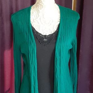 Long Open Front Cardigan L